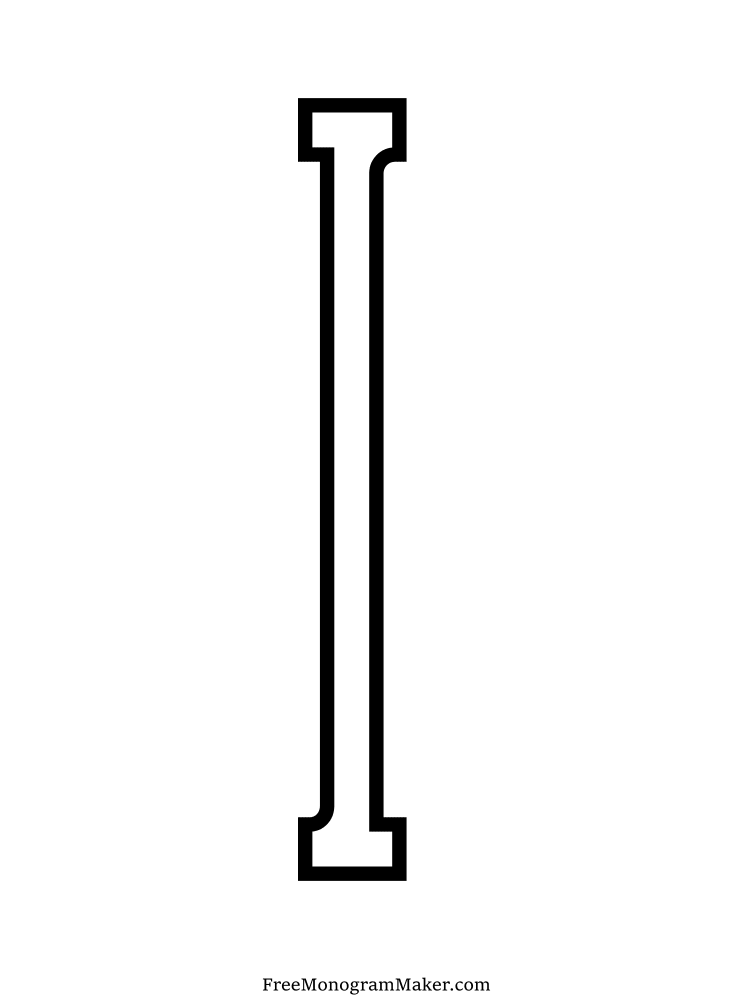 Bubble Letter - I - Long