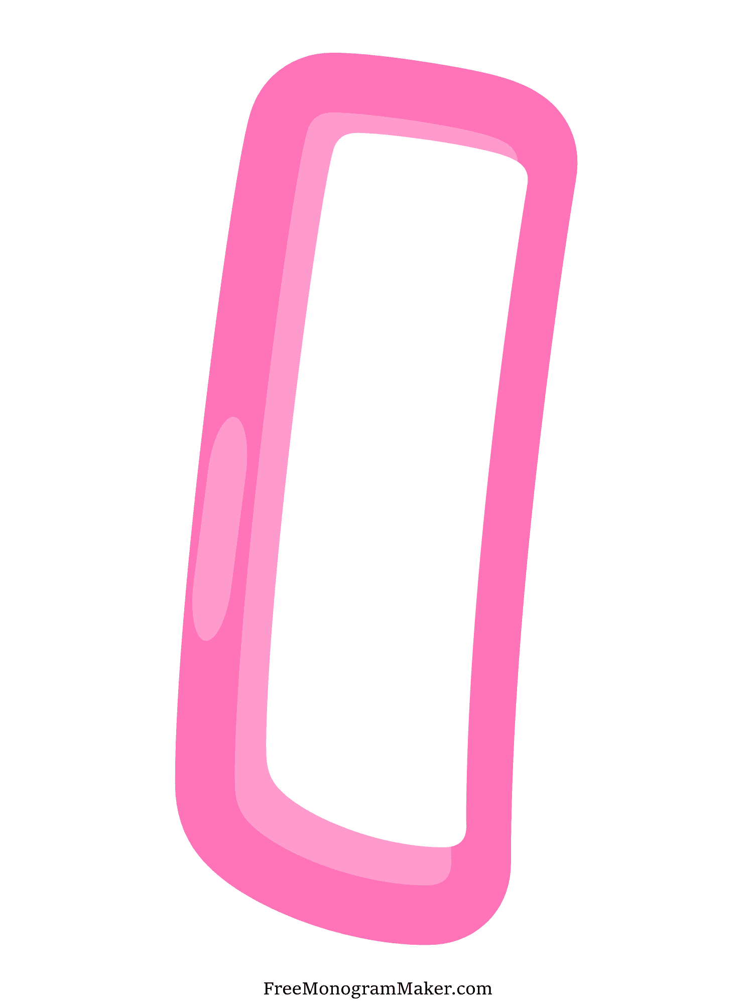 Bubble Letter - I - Pink