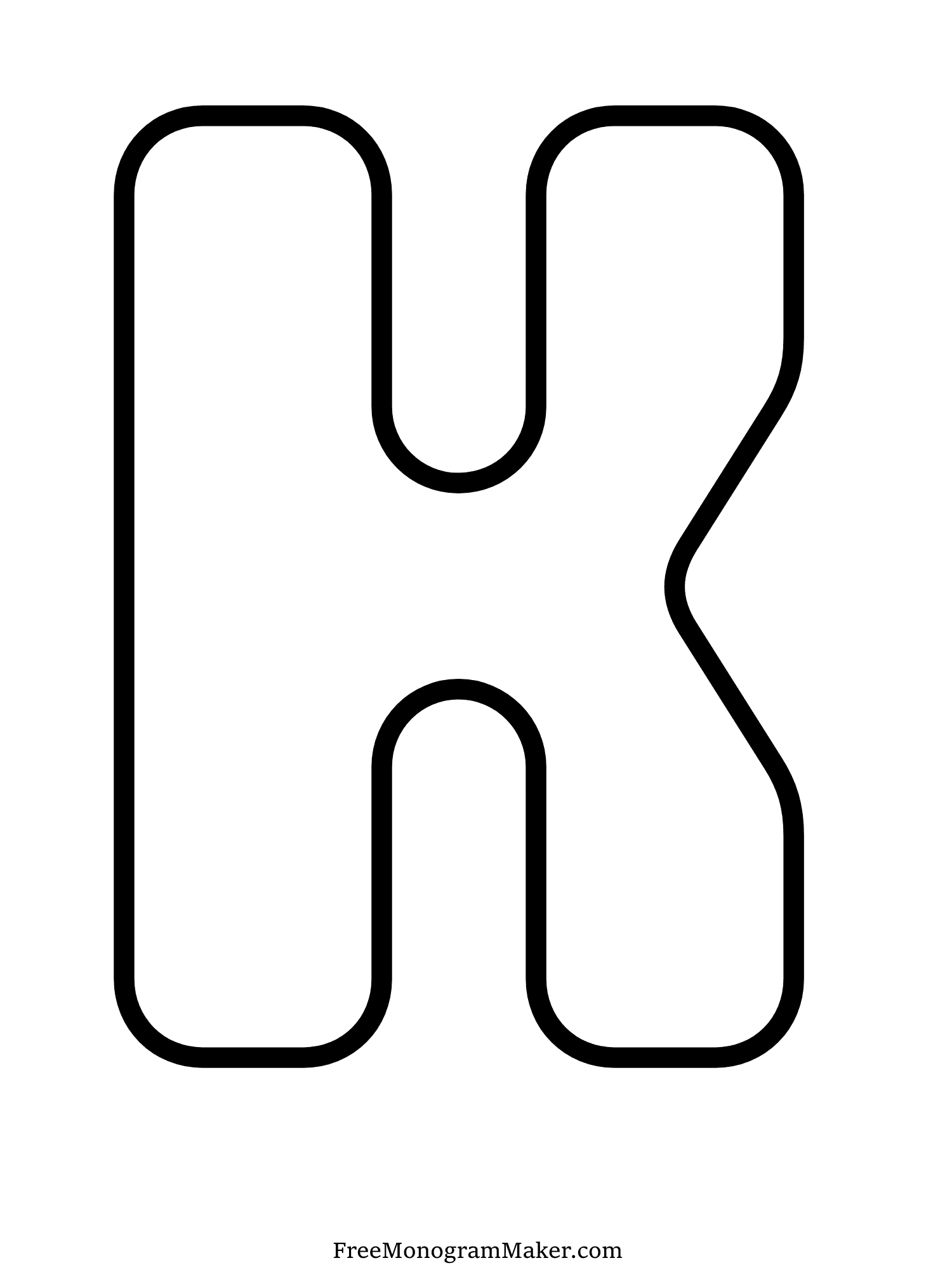 Bubble Letter - K - 11