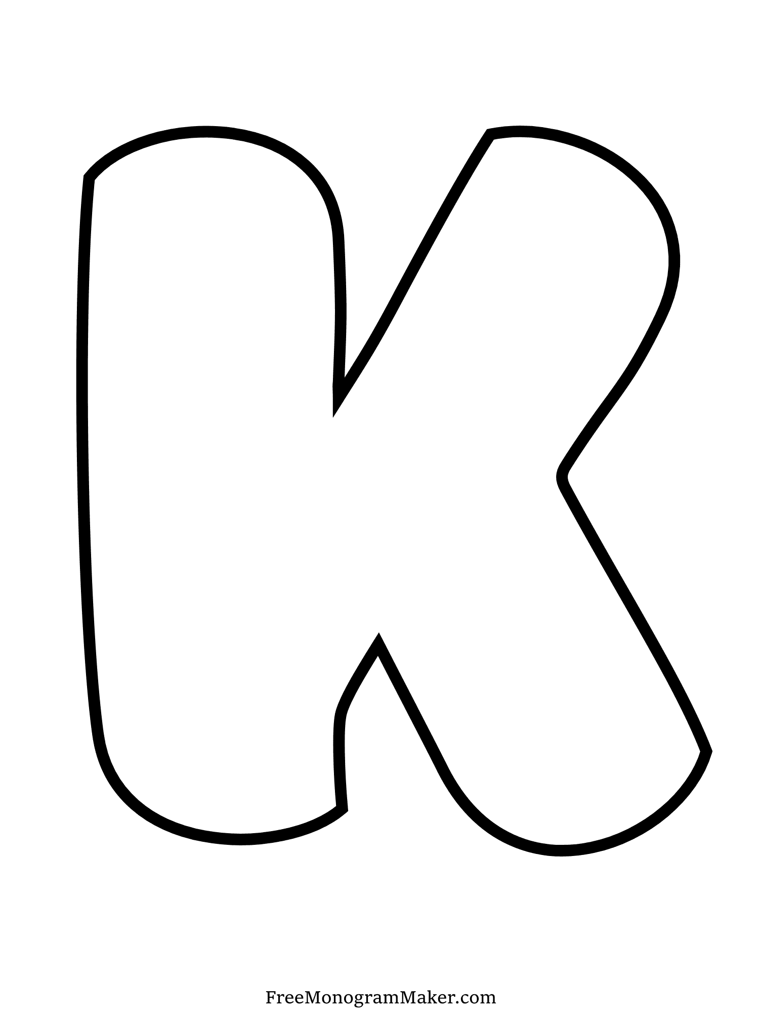 Bubble Letter - K - 6
