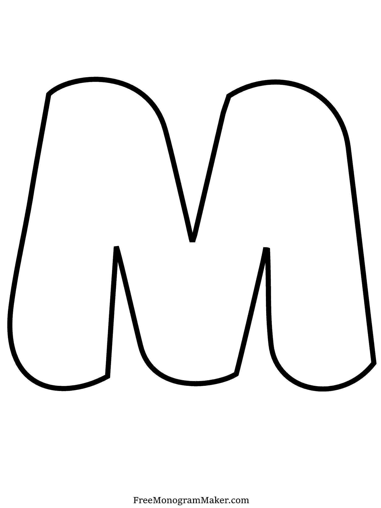 Bubble Letter - M - 10