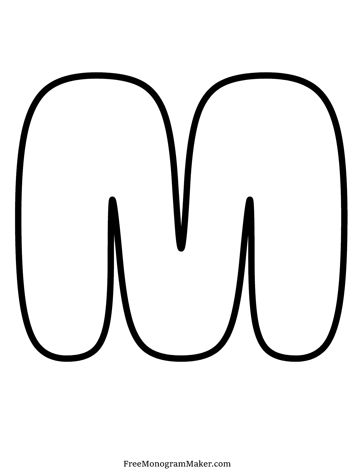 Bubble Letter - M - 6