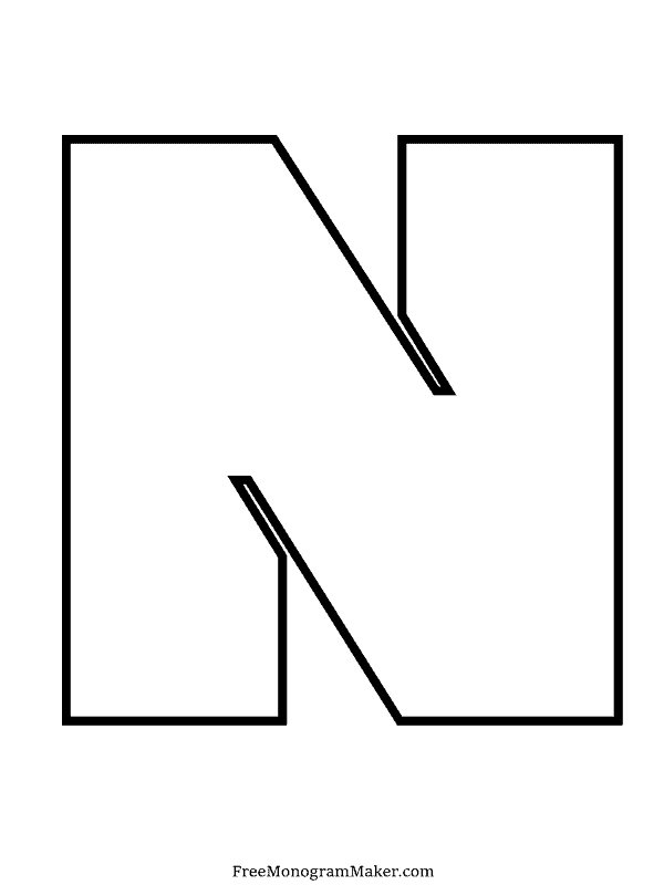 Bubble Letter - N - 33