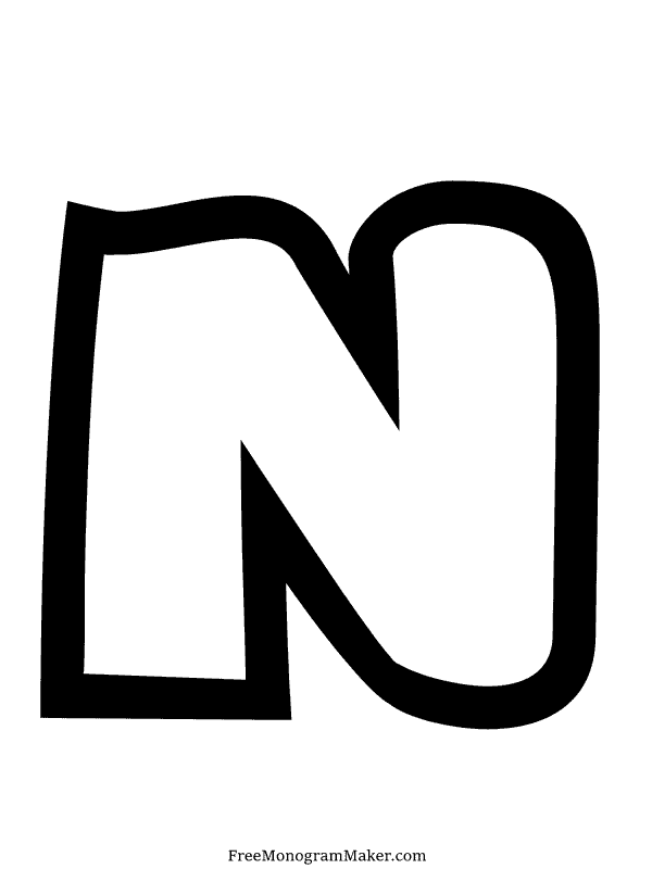 Bubble Letter - N - 5
