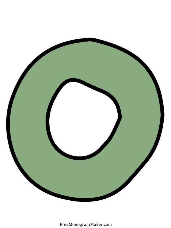 Bubble Letter - O - Green