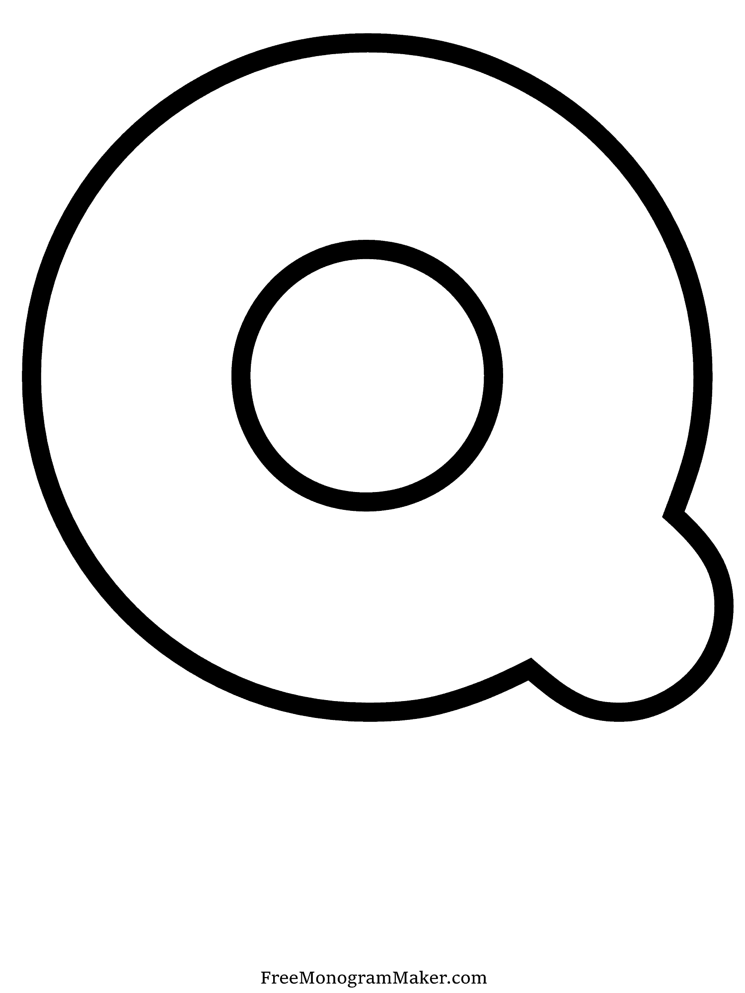 Bubble Letter - Q - 1