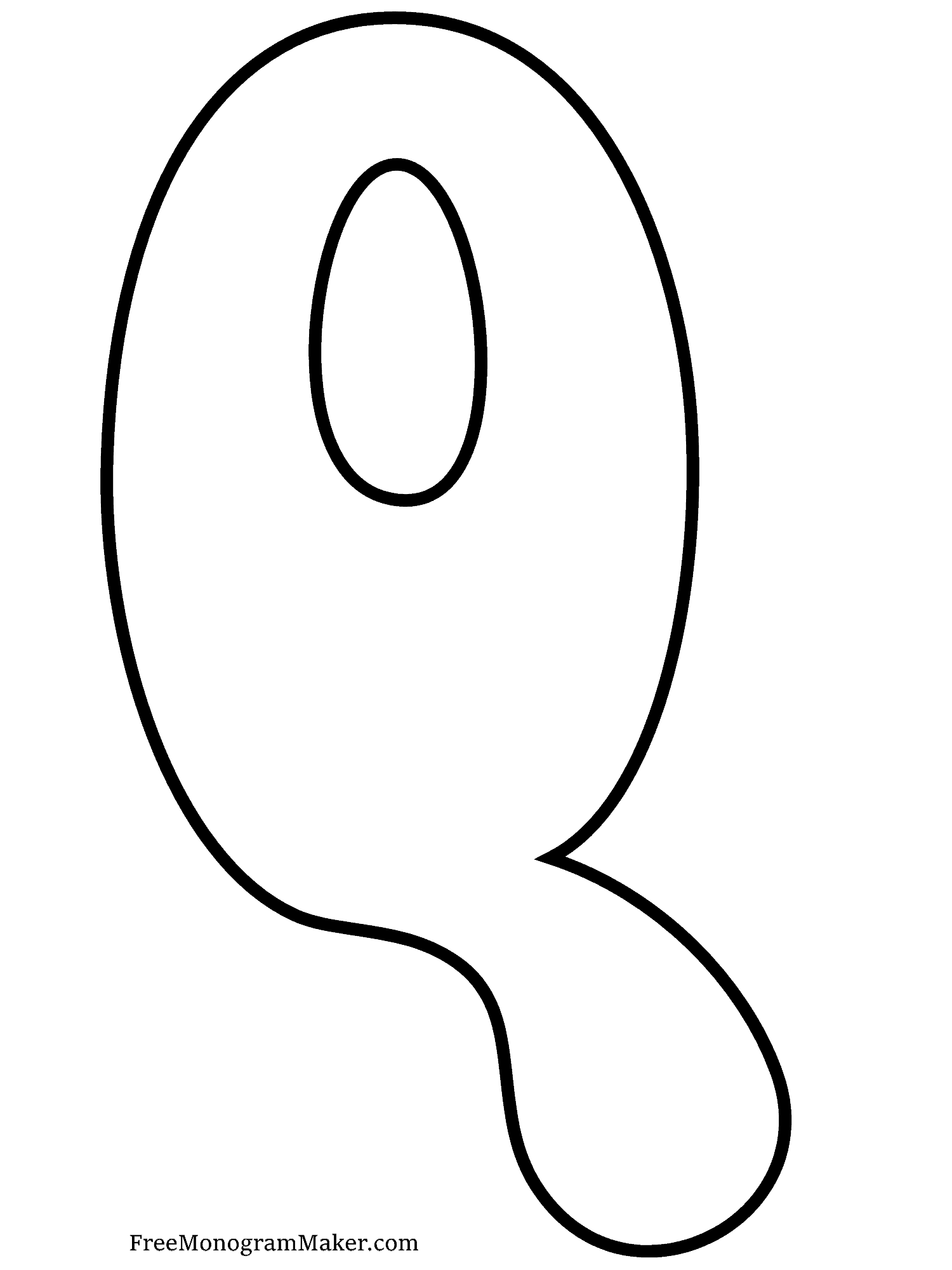 Bubble Letter - Q - 3