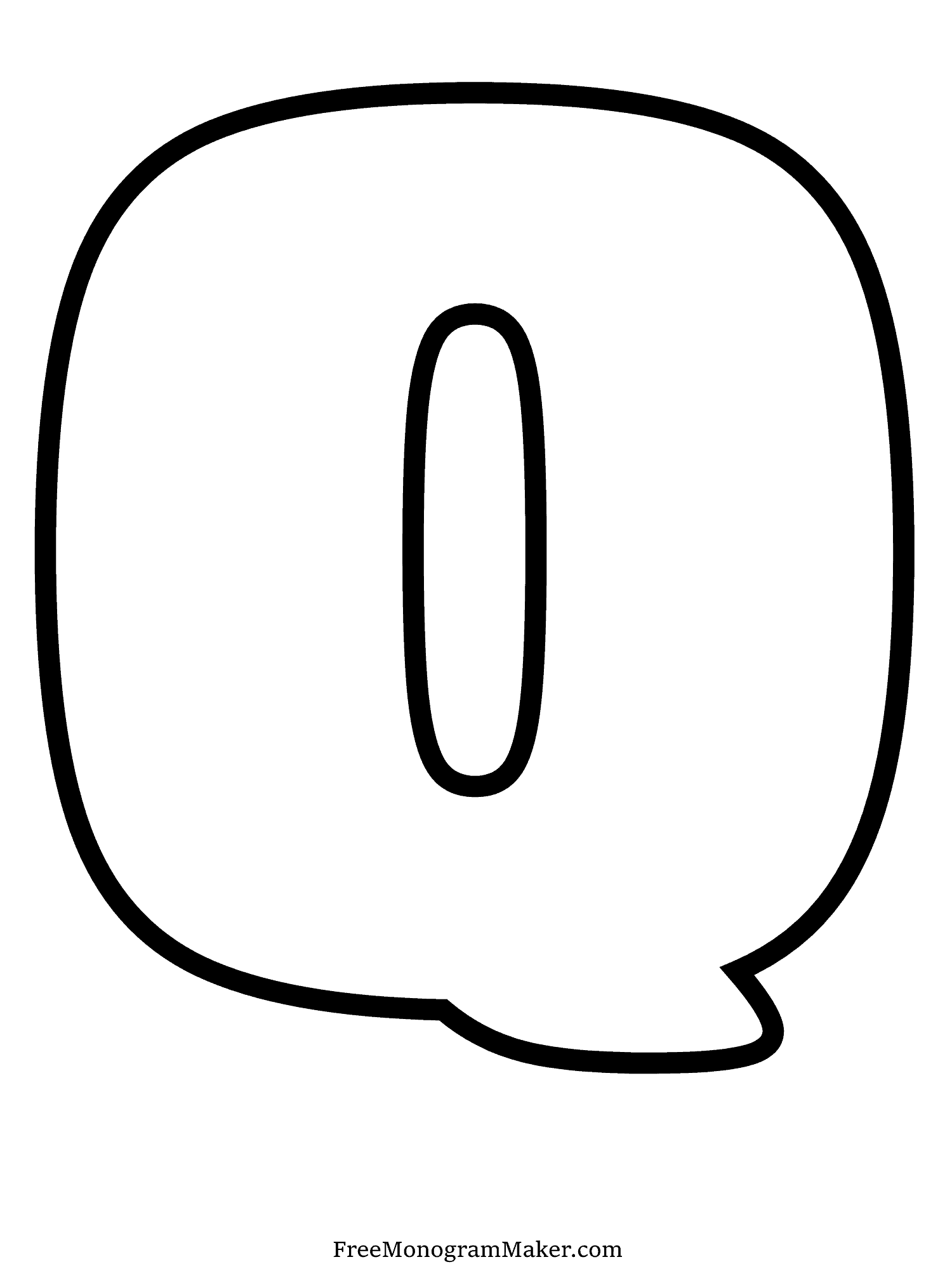 Bubble Letter - Q - 8