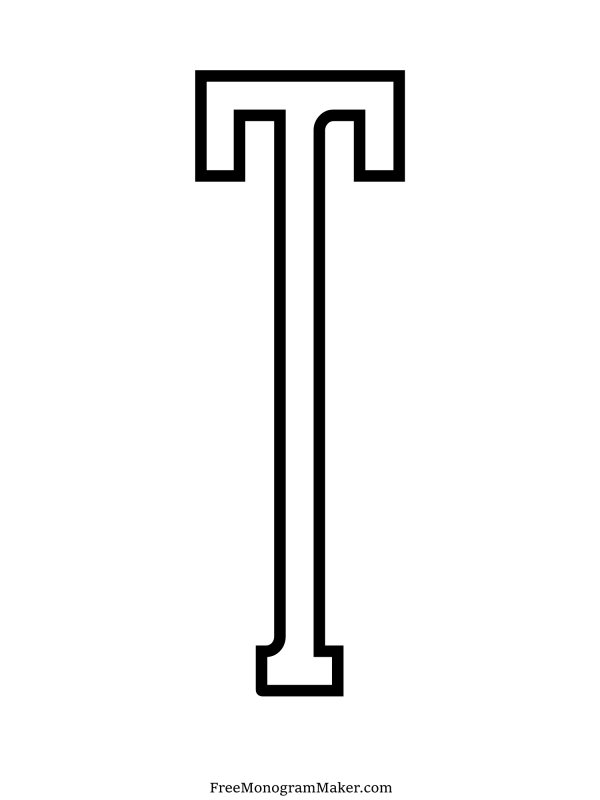 Bubble Letter - T - Long