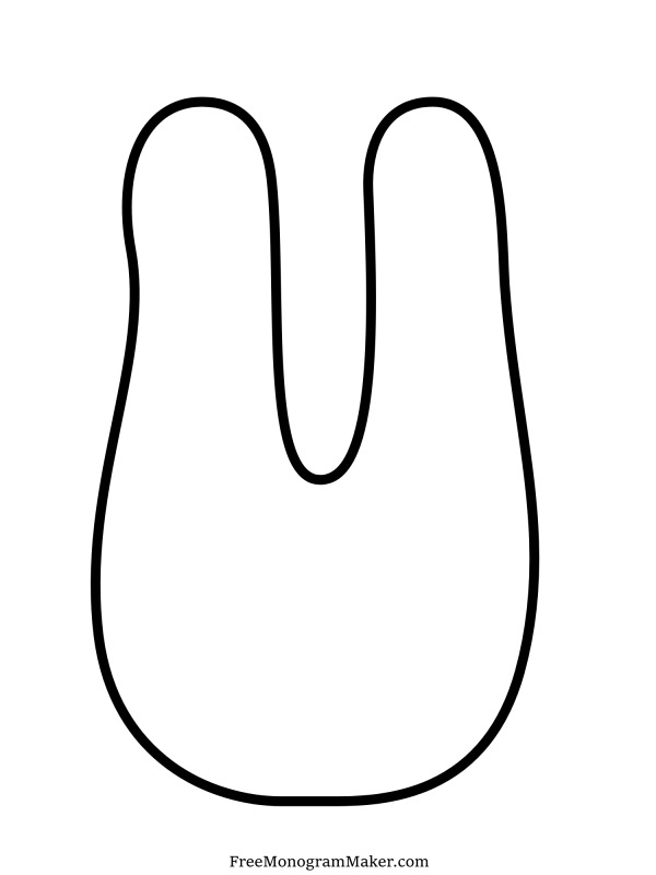 Bubble Letter - U - 3