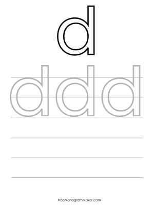 Bubble Writing Lowercase d