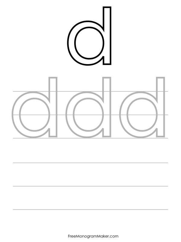 Bubble Writing Lowercase d