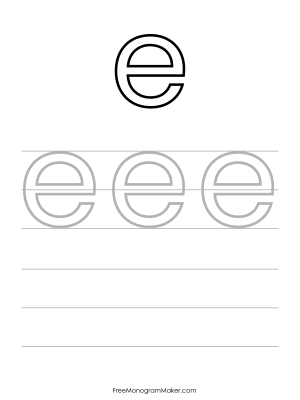 Bubble Writing Lowercase e