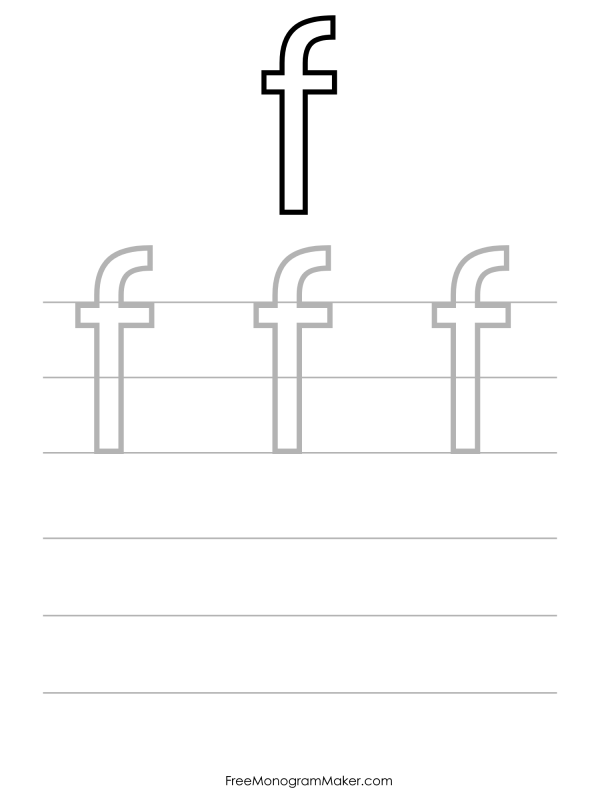 Bubble Writing Lowercase f