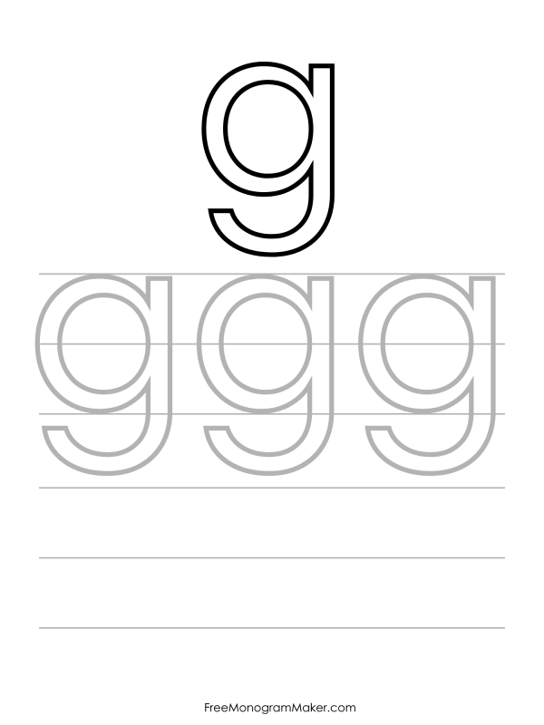 Bubble Writing Lowercase g