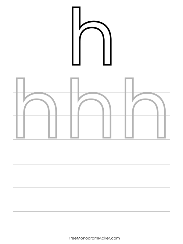 Bubble Writing Lowercase h