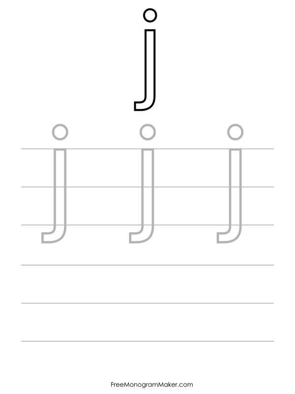 Bubble Writing Lowercase j