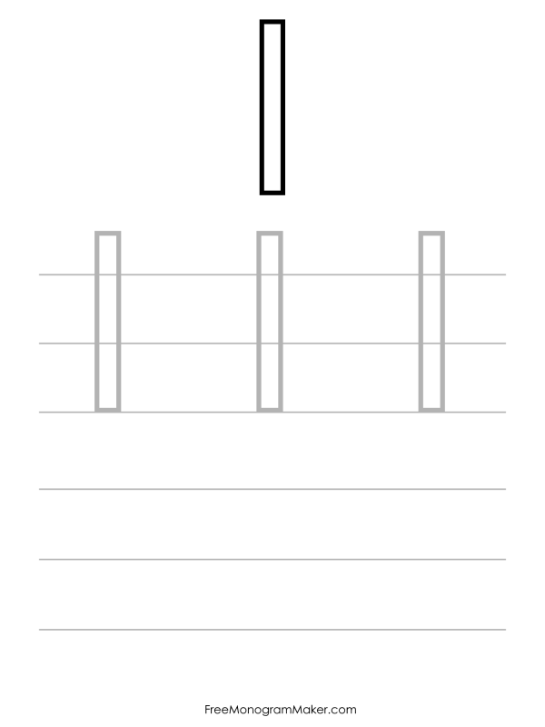 Bubble Writing Lowercase l