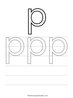 Bubble Writing Lowercase p