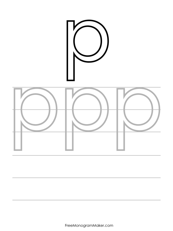 Bubble Writing Lowercase p