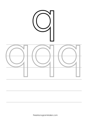 Bubble Writing Lowercase q