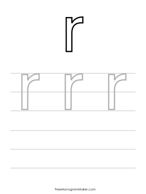 Bubble Writing Lowercase r