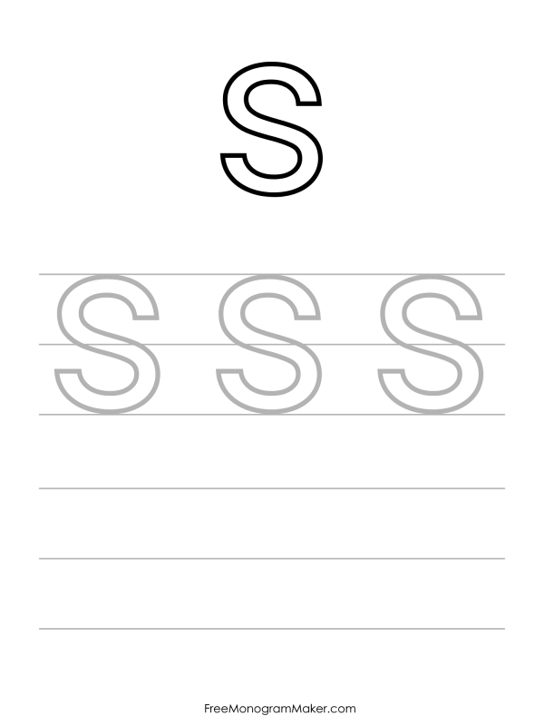 Bubble Writing Lowercase s