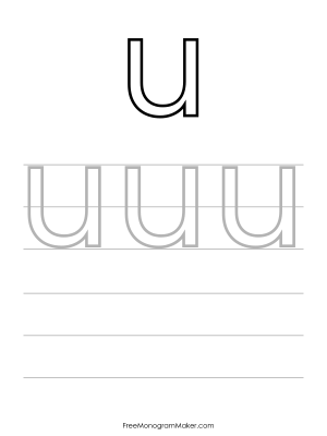 Bubble Writing Lowercase u