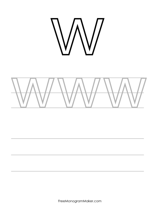 Bubble Writing Lowercase w