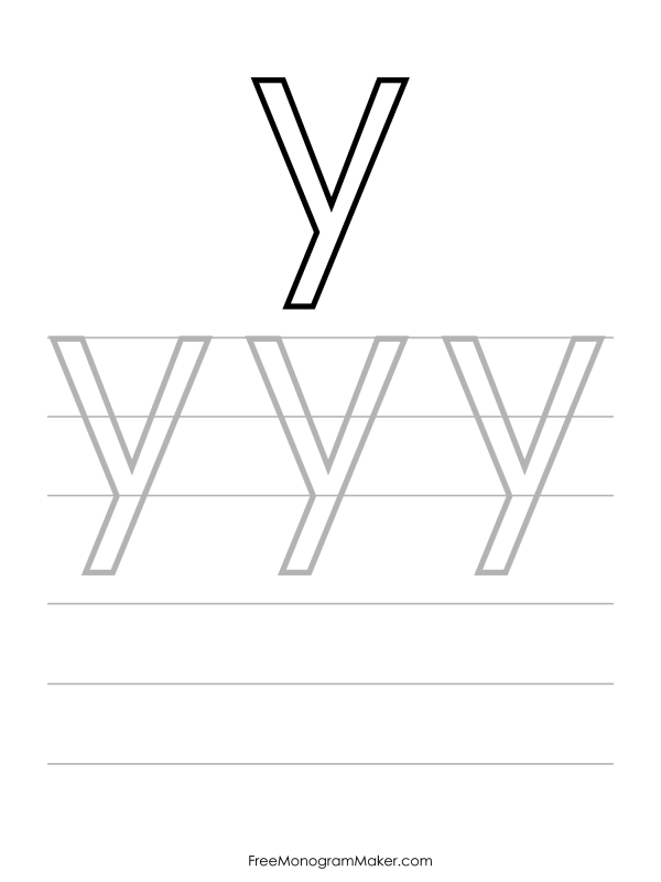 Bubble Writing Lowercase y