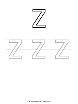 Bubble Writing Lowercase z