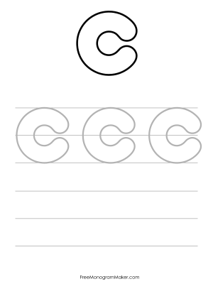 Bubble Writing Uppercase C