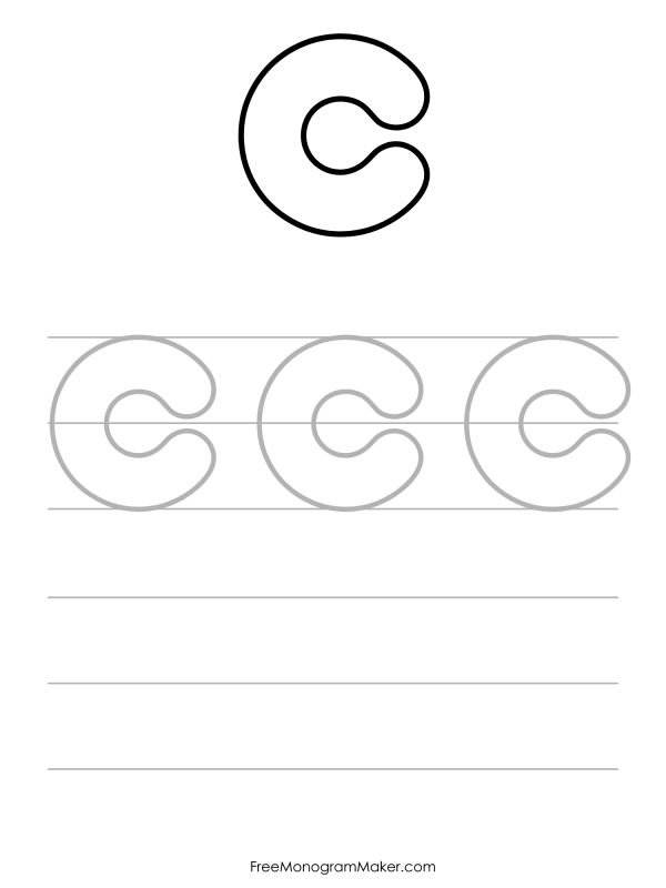 Bubble Writing Uppercase C