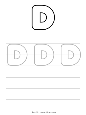 Bubble Writing Uppercase D