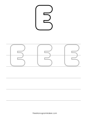 Bubble Writing Uppercase E