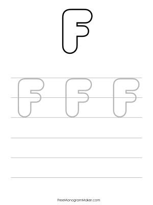 Bubble Writing Uppercase F