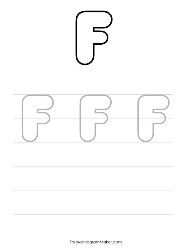 Bubble Writing Uppercase F