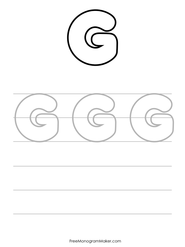 Bubble Writing Uppercase G