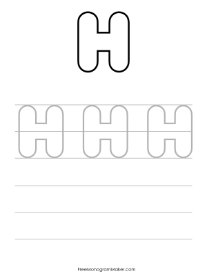 Bubble Writing Uppercase H