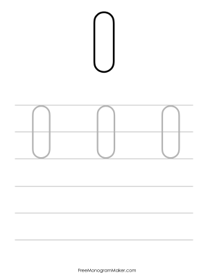 Bubble Writing Uppercase I