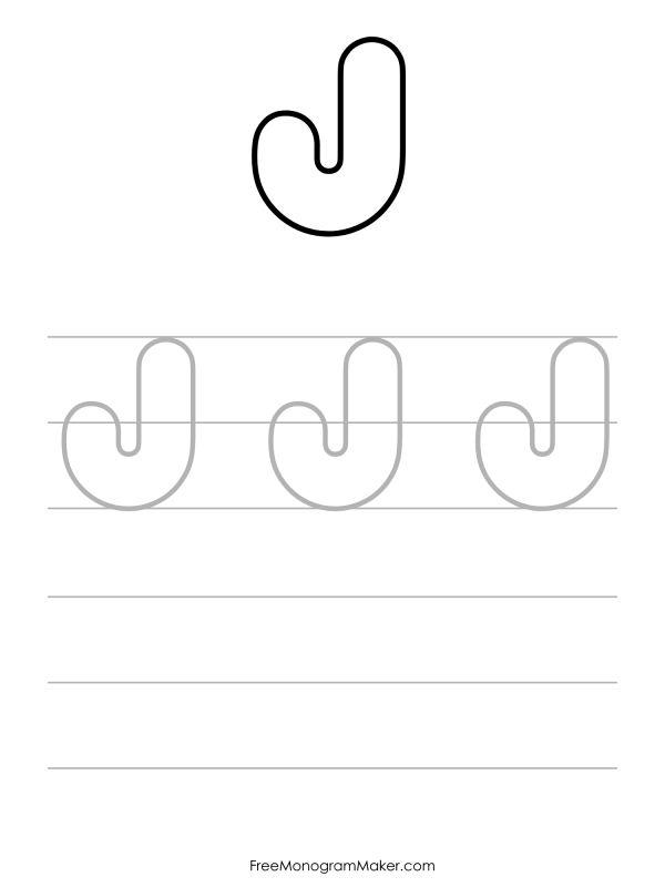 Bubble Writing Uppercase J
