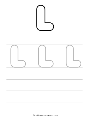 Bubble Writing Uppercase L