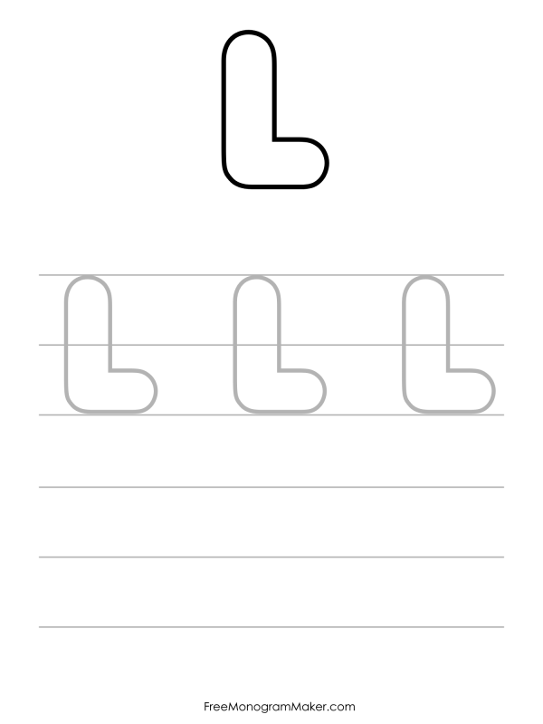 Bubble Writing Uppercase L
