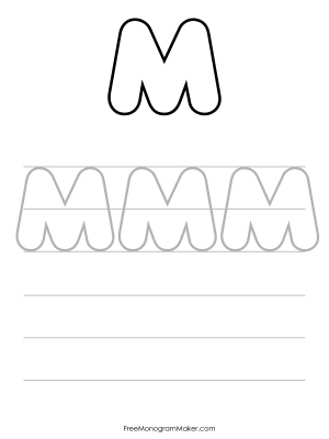 Bubble Writing Uppercase M