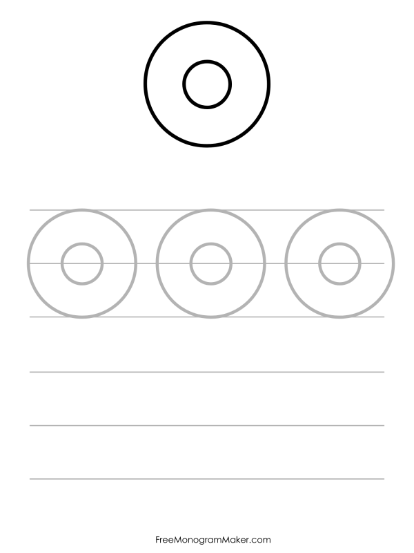Bubble Writing Uppercase O