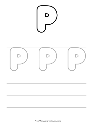 Bubble Writing Uppercase P