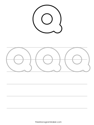 Bubble Writing Uppercase Q