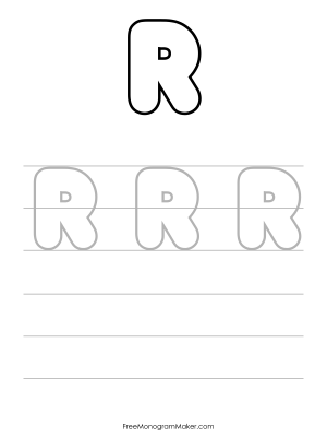 Bubble Writing Uppercase R