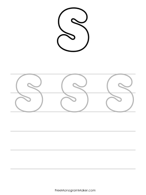 Bubble Writing Uppercase S