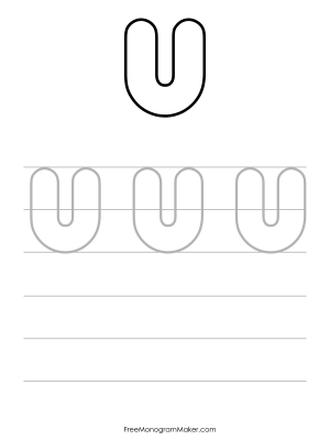 Bubble Writing Uppercase U